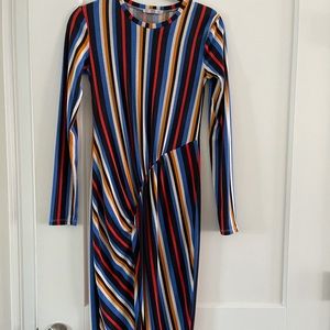 MULTICOLORED ZARA MIDI DRESS FRONT SCRUNCH SIZE S